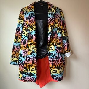 Colorful Graffiti Print Women's Jacket AND shorts for sale!